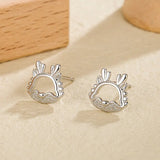 Vintage Crystal Round Stud Earrings Wedding White Zircon Jewelry - Gemstone Gold