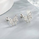 Vintage Crystal Round Stud Earrings Wedding White Zircon Jewelry - Gemstone Gold