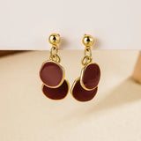 Vintage Crystal Round Stud Earrings Wedding White Zircon Jewelry - Gemstone Gold