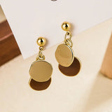 Vintage Crystal Round Stud Earrings Wedding White Zircon Jewelry - Gemstone Gold