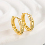 Vintage Crystal Round Stud Earrings Wedding White Zircon Jewelry - Gemstone Gold