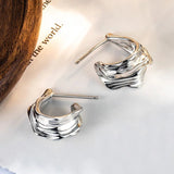 Vintage Crystal Round Stud Earrings Wedding White Zircon Jewelry - Gemstone Gold